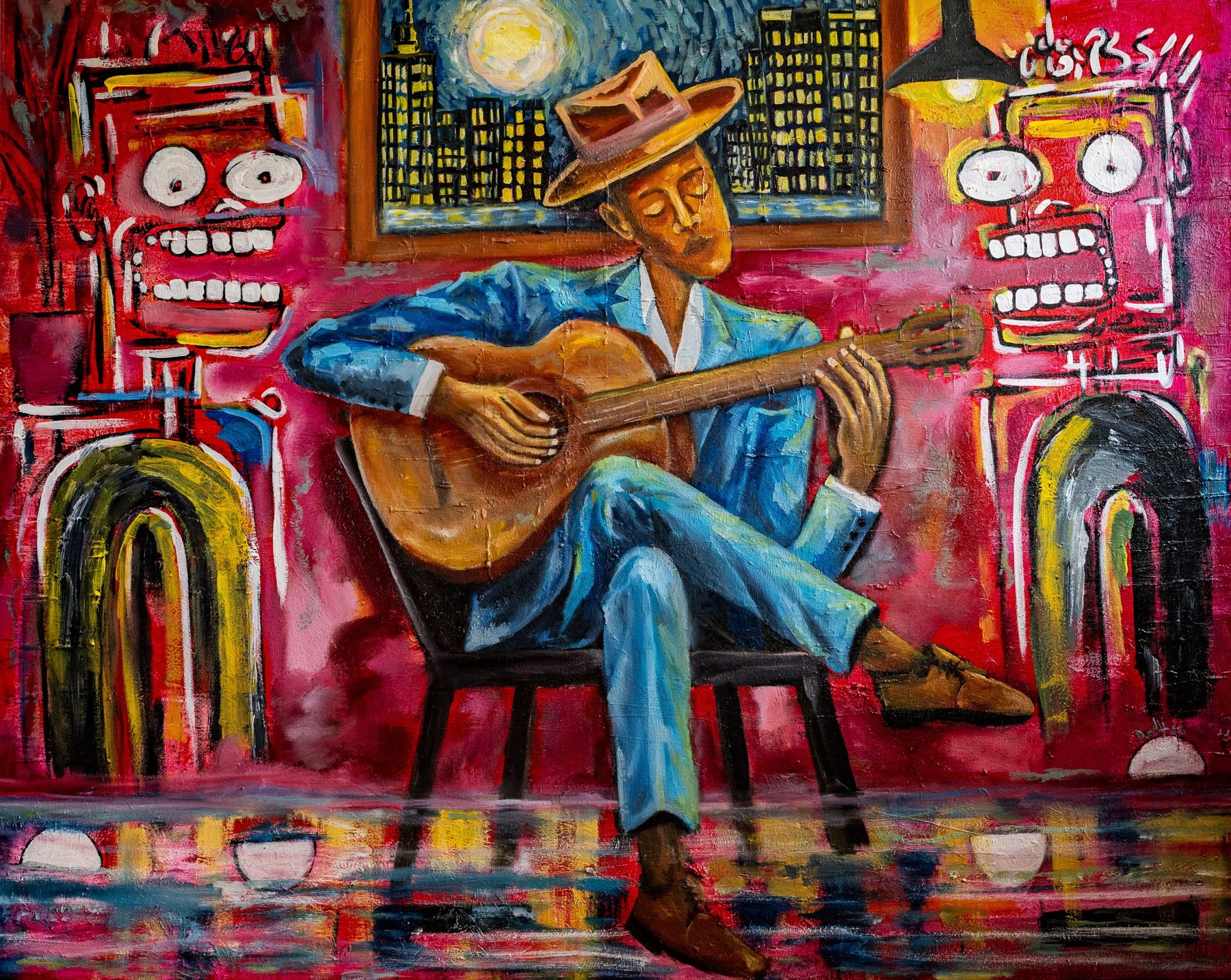Lost in the Rhythm, original painting by Dodji